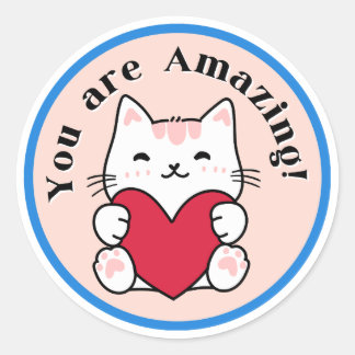you are amazing  classic round sticker
