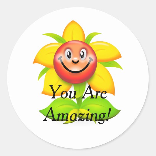 You Are Amazing Flower Motif Sticker | Zazzle.co.uk