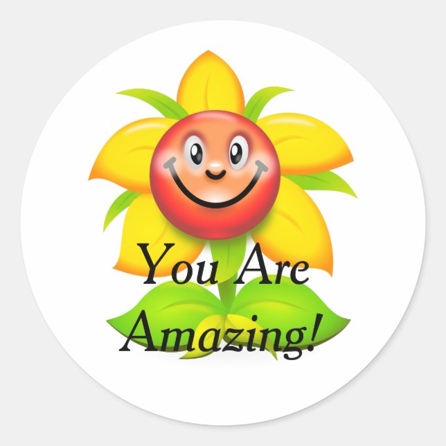 You Are Amazing Flower Motif Sticker (Front)
