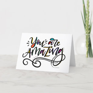 You Are Amazing, hand lettered Card