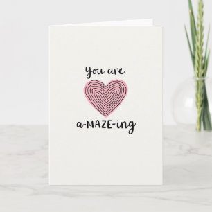 You Are Amazing Maze Heart Card