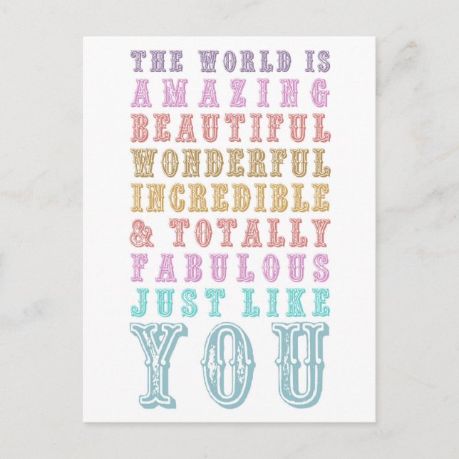 YOU ARE AMAZING POSTCARD (Front)