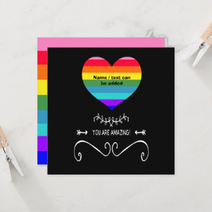 You Are Amazing! Rainbow Heart   Invitation