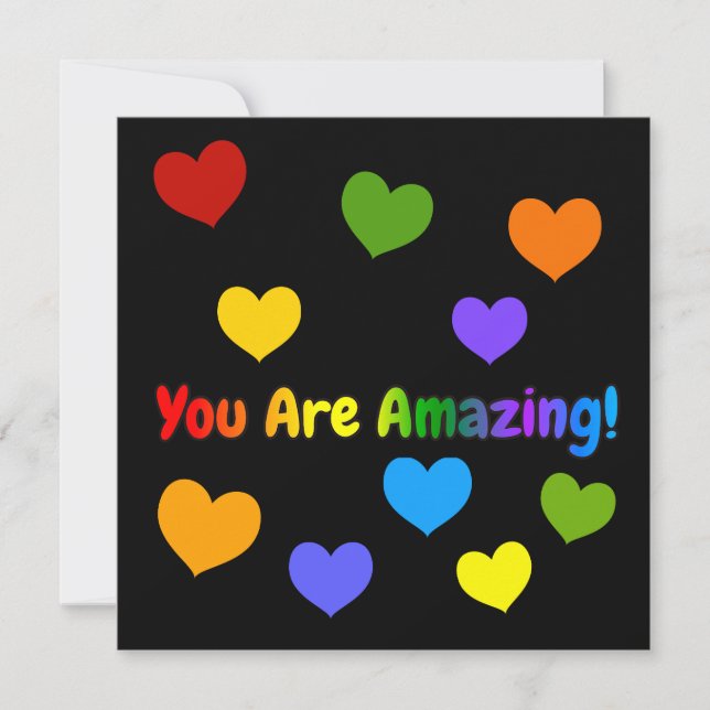 You Are Amazing Rainbow Text Card (Front)