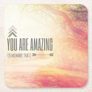 You Are Amazing Square Paper Coaster