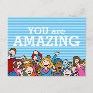 You are amazing teamwork postcard