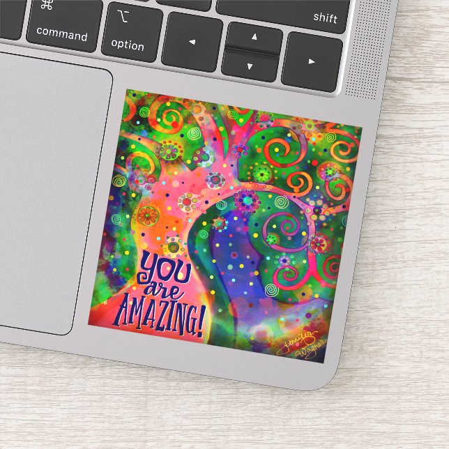 You are Amazing Whimsical Pink Tree (Detail)