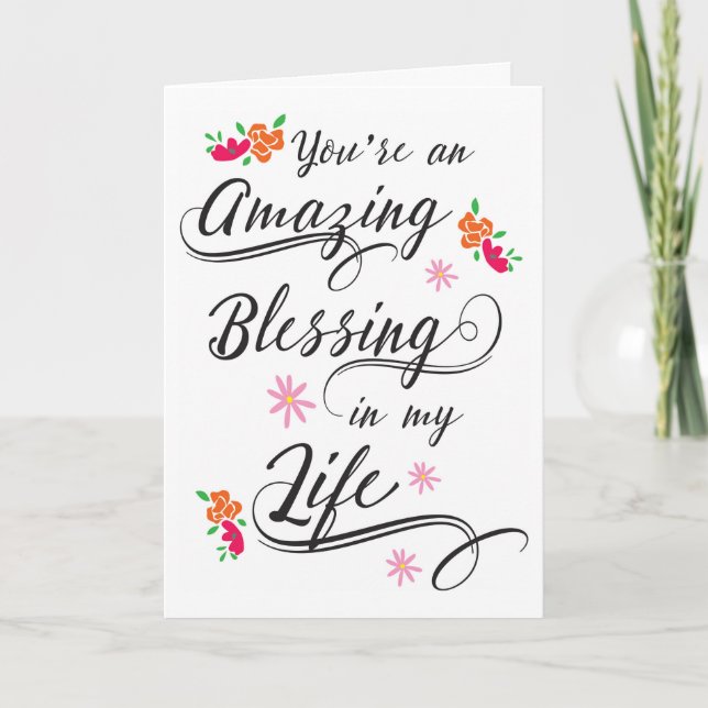 You are an Amazing Blessing in my Life Holiday Card (Front)