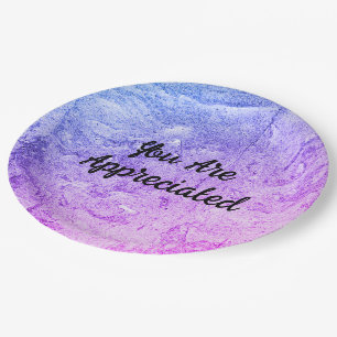 You Are Appreciated Abstract Pink Blue Thank You Paper Plate
