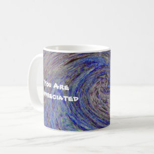 You Are Appreciated Blue Spiral Swirl Appreciation Coffee Mug