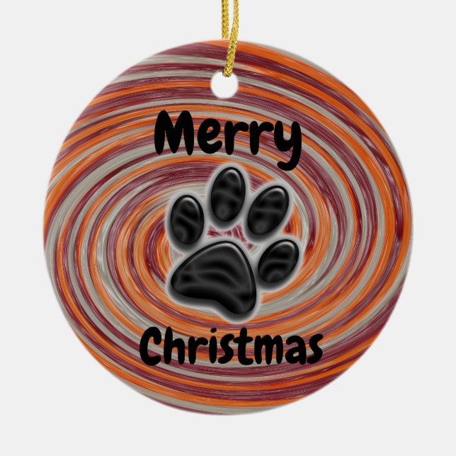 You Are Appreciated Groovy Paw Print Dog Walker Ceramic Tree Decoration (Front)