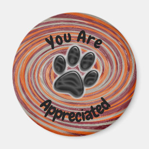 You Are Appreciated Groovy Paw Print Dog Walker Magnet