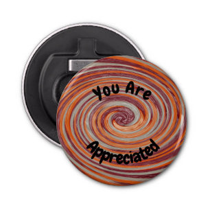 You Are Appreciated Groovy Swirl Colourful Employe Bottle Opener