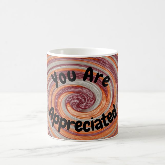 You Are Appreciated Groovy Swirl Colourful Employe Coffee Mug (Center)