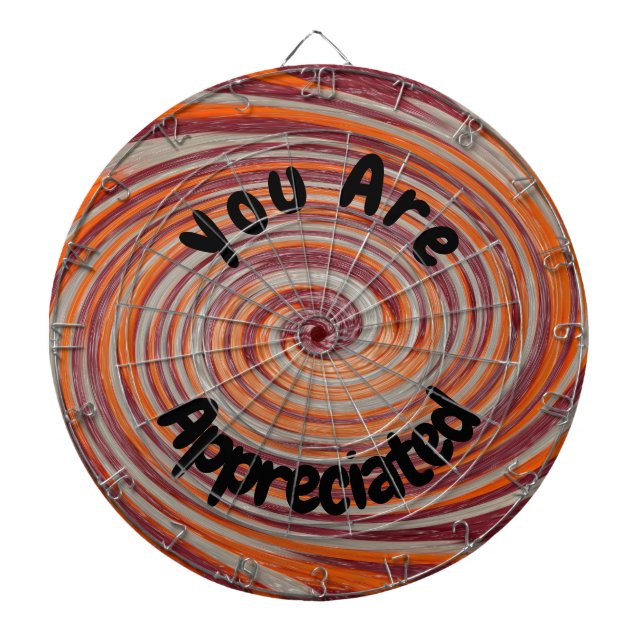 You Are Appreciated Groovy Swirl Colourful Employe Dartboard (Front)