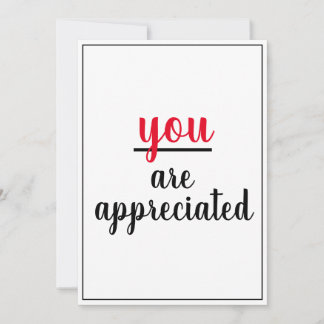 You Are Appreciated Kind Gesture Any Person Thank You Card