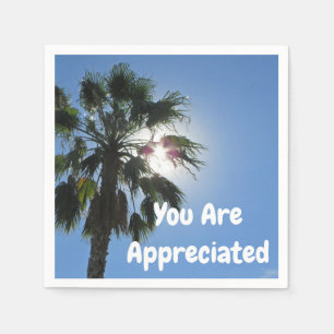 You Are Appreciated Palm Tree Tropical Thank You Napkin