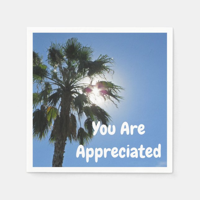 You Are Appreciated Palm Tree Tropical Thank You Napkin (Front)
