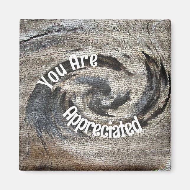 You Are Appreciated Rustic Brown Mosaic Employee Magnet (Front)