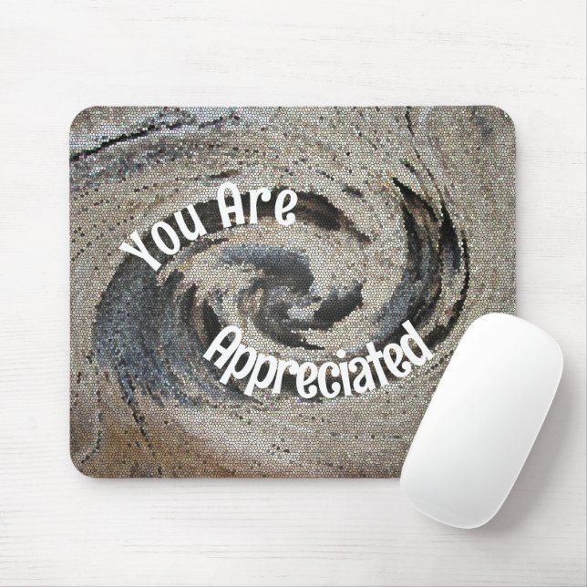 You Are Appreciated Rustic Brown Mosaic Employee Mouse Mat (With Mouse)
