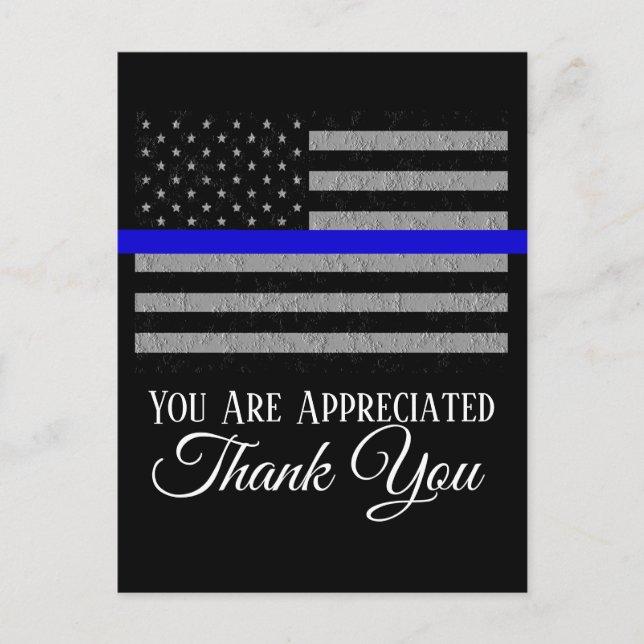 YOU ARE APPRECIATED THANK YOU POLICE POSTCARD (Front)
