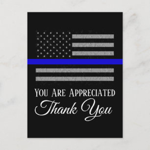 YOU ARE APPRECIATED THANK YOU POLICE POSTCARD