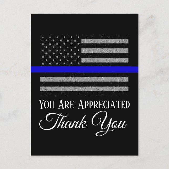 YOU ARE APPRECIATED THANK YOU POLICE POSTCARD (Front)