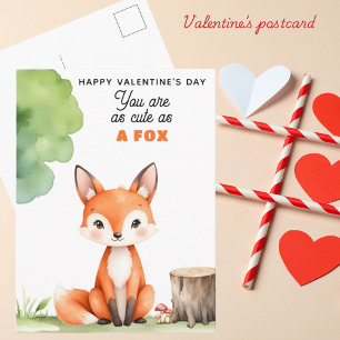 You are as cute as A FOX - Kid's Valentine's Day Holiday Postcard