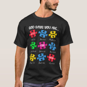 You Are Autism Awareness Puzzle Bible Verses Chris T-Shirt