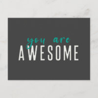 You are Awesome | Modern Quote Green Navy Blue