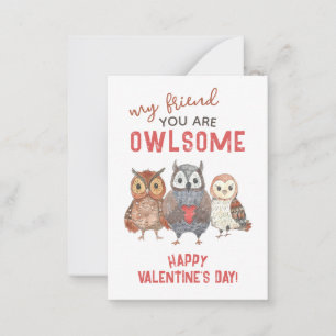 You are Awesome Owls Classroom Valentine Card