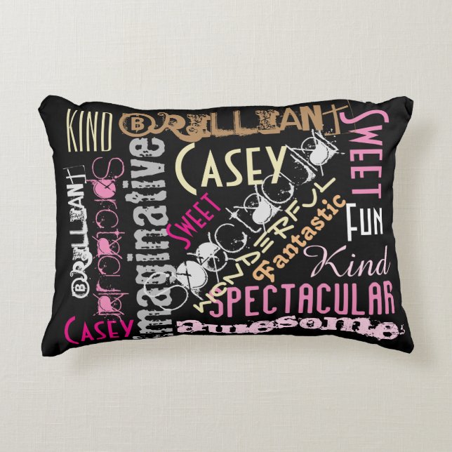 You are Awesome! Personalised Word Collage Decorative Cushion (Front)