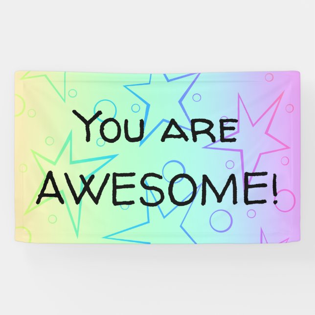 "You Are AWESOME!" Pretty Colourful Banner (Horizontal)