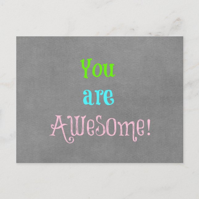 You are Awesome Quote Affirmation Postcard (Front)