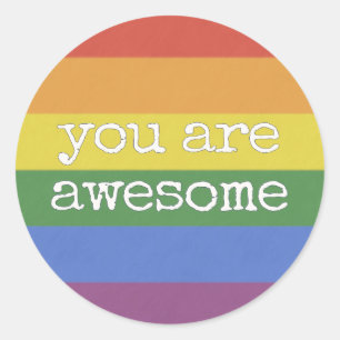You Are Awesome Sticker rainbow