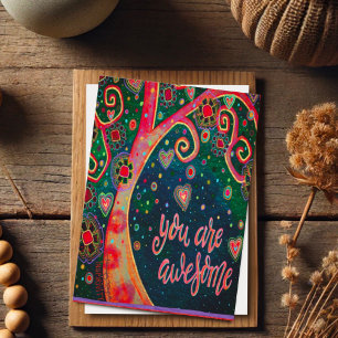 You are Awesome Whimsical Tree Card