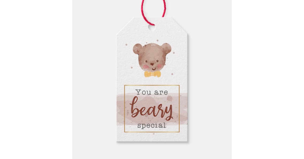 You Are Beary Special Watercolor Gift Tag Zazzle