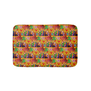 You Are Beautiful Bath Mat by Tamara Diaz Art