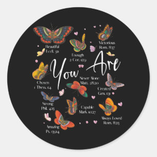 You Are Beautiful Bible Verse Religious Christian  Classic Round Sticker