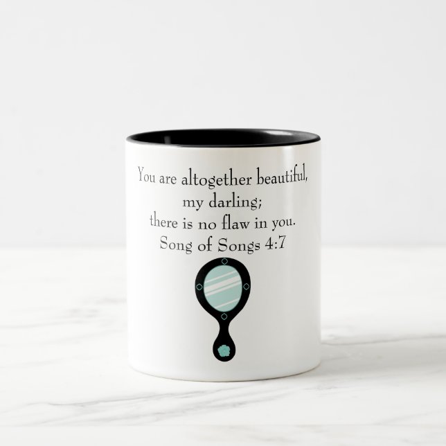 You are beautiful Bible Verse Two-Tone Coffee Mug (Center)