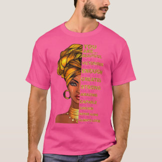 You Are Beautiful Black Woman Melanin Queen Black  T-Shirt