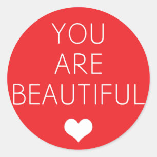 You are beautiful but (Red) Classic Round Sticker