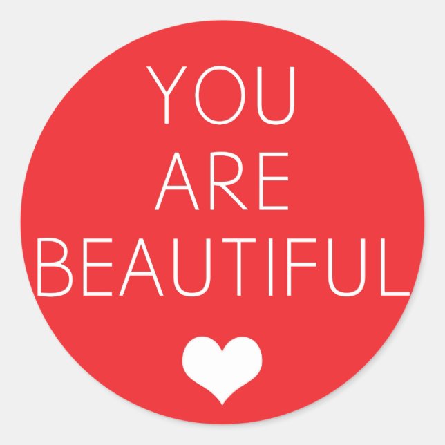 You are beautiful but (Red) Classic Round Sticker (Front)