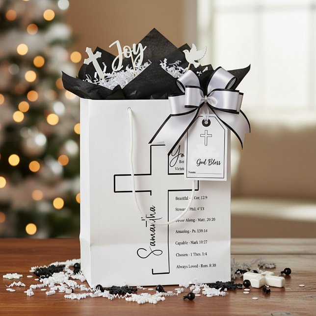 You are beautiful cross personalised medium gift bag (Creator Uploaded)