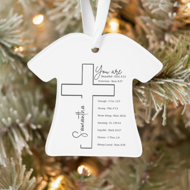 You are beautiful cross personalised ornament (Tree)