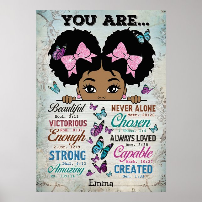 You Are Beautiful - Custom Name Poster (Front)