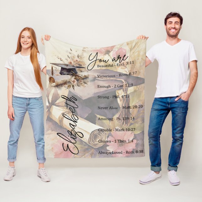 You are beautiful graduation personalised  fleece blanket (In Situ)