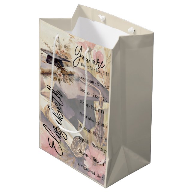 You are beautiful graduation personalised  medium gift bag (Front Angled)