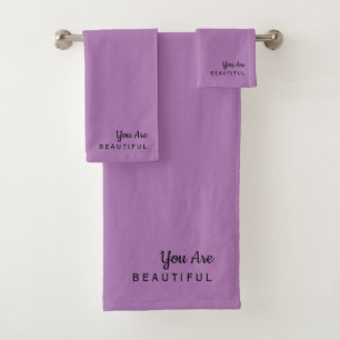You Are Beautiful Inspirational Lavender Towel Set