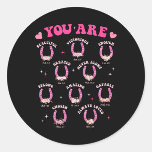 You Are Beautiful Loved Horseshoe Faith Western Va Classic Round Sticker